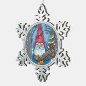 クリスマス格言、リス、ウッドペッカー&(鳥)ショウジョウコウカンチョウ スノーフレークピューターオーナメント (右)