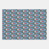 クリスマス格言、リス、ウッドペッカー&（鳥）ショウジョウコウカンチョウ ラッピングペーパーシート (正面2)