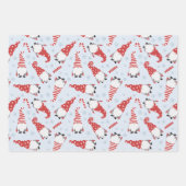 クリスマス格言、森林動物の冬のパターン ラッピングペーパーシート (正面3)