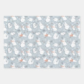 クリスマス格言、森林動物の冬のパターン ラッピングペーパーシート (正面2)