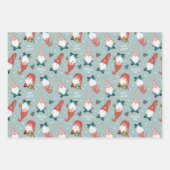 クリスマス格言、森林動物の冬のパターン ラッピングペーパーシート (正面)