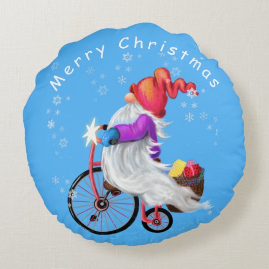 クリスマス格言（自転車とギフトラウンドピロー付） ラウンドクッション (裏面)