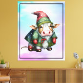 クリスマス格言Cow-83456 キャンバスプリント (インサイチュ (リビング))