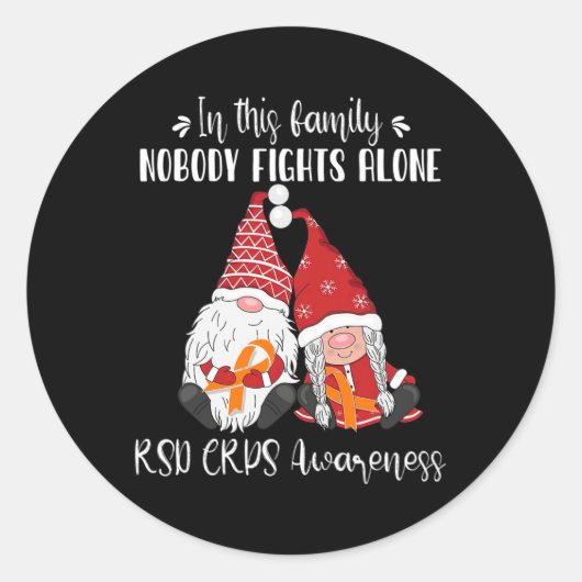 クリスマス格言Rsd Crps認識度 ラウンドシール (正面)