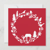 クリスマス森の鹿のリース シーズンカード (裏面)