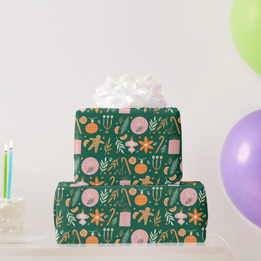 クリスマス植物ホリデーノールクリスマスラッピング ラッピングペーパー