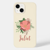 クリスマス植物名パーソナライズされた称 Case-Mate iPhoneケース (裏面)