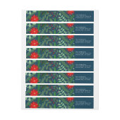 クリスマス植物学（オンブルー）差出人住所 ラップアラウンドラベル (シート)