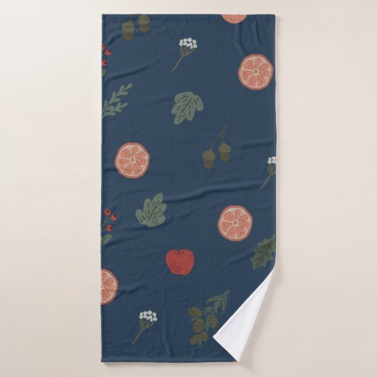 クリスマス植物性シームレスヴィンテージ美しいパット バスタオル (バスタオル)