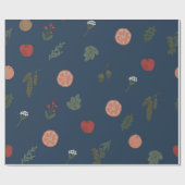 クリスマス植物性シームレスヴィンテージ美しいパット ラッピングペーパー (フラット)