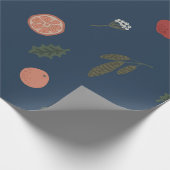 クリスマス植物性シームレスヴィンテージ美しいパット ラッピングペーパー (角)