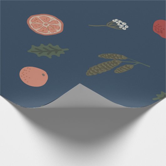 クリスマス植物性シームレスヴィンテージ美しいパット ラッピングペーパー (角)