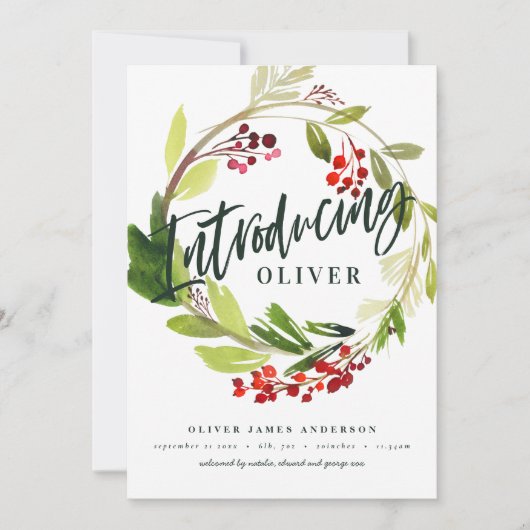 クリスマス植物紹介誕生発表 シーズンカード (正面)