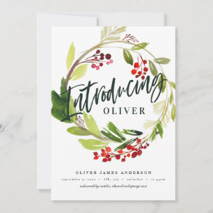 クリスマス植物紹介誕生発表 シーズンカード