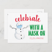 クリスマス検疫マスク休日はがき ポストカード (正面/裏面)