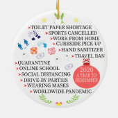 クリスマス検疫、2020年の記憶 セラミックオーナメント (裏面)