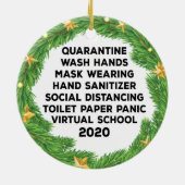 クリスマス検疫、2020年の記憶 セラミックオーナメント (裏面)