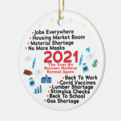 クリスマス検疫、2021年の記憶 セラミックオーナメント (左)