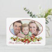 クリスマス楕円形の写真カード シーズンカード (スタンド正面)