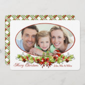 クリスマス楕円形の写真カード シーズンカード (正面/裏面)