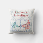 クリスマス極熊の動物カップル クッション (裏面)