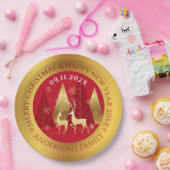 クリスマス構成金ゴールド縁ど紙プレート ペーパープレート (パーティー)