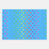 クリスマス模様カラフルドットと蝶かわいい ラッピングペーパーシート (正面3)