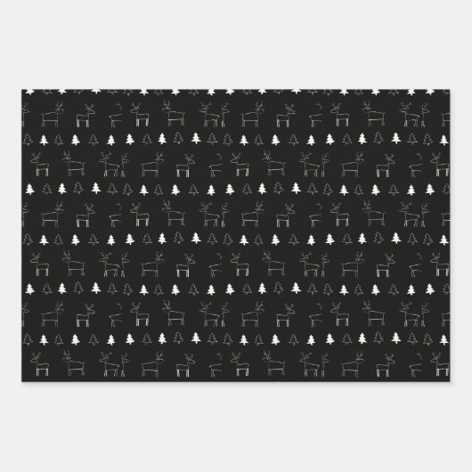 クリスマス樺の木フォレストファッションアヤシャロゴ ラッピングペーパーシート (正面2)