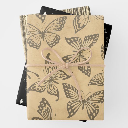 クリスマス樺の木フォレストファッションアヤシャロゴ ラッピングペーパーシート (インサイチュ)