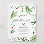 クリスマス機能招待状 – 緑 招待状 (正面)