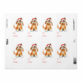 クリスマス歌う犬の贈り物のラベル(へ及びから) ラベル (フルシート)