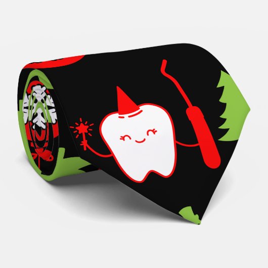 クリスマス歯科医ギフト ネクタイ (ロール)