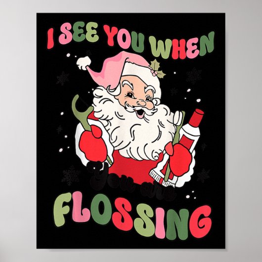 クリスマス歯科医サンタFlをお休みする時に ポスター (正面)