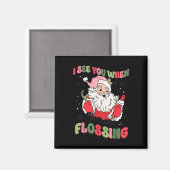 クリスマス歯科医サンタFlをお休みする時に マグネット (正面/裏面)