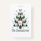 クリスマス歯科用ツリー歯科Oh歯列歯 バッジ (正面)