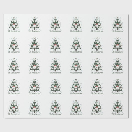 クリスマス歯科用ツリー歯科Oh歯列歯 ラッピングペーパー (フラット)