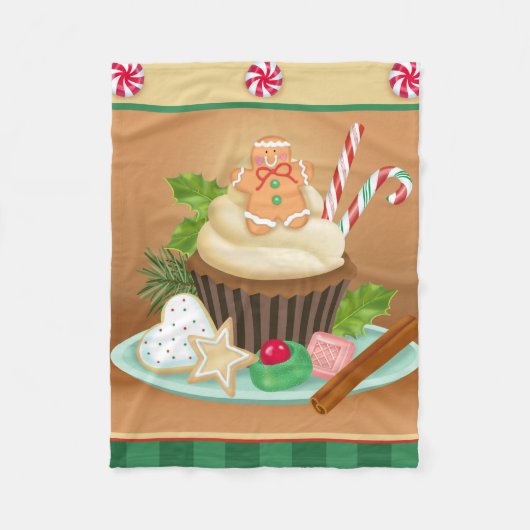 クリスマス毛布のための菓子 フリースブランケット (正面)