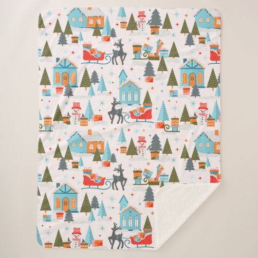 クリスマス毛布 シェルパブランケット (正面)