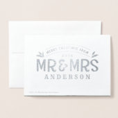 クリスマス氏とミセスの結婚発表フォイル写真 箔カード (裏面封筒付き)