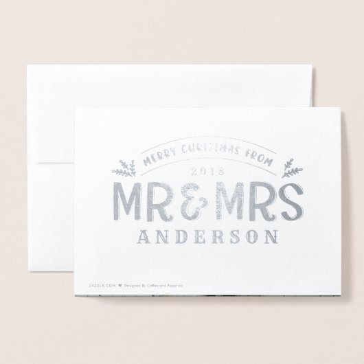 クリスマス氏とミセスの結婚発表フォイル写真 箔カード (裏面封筒付き)