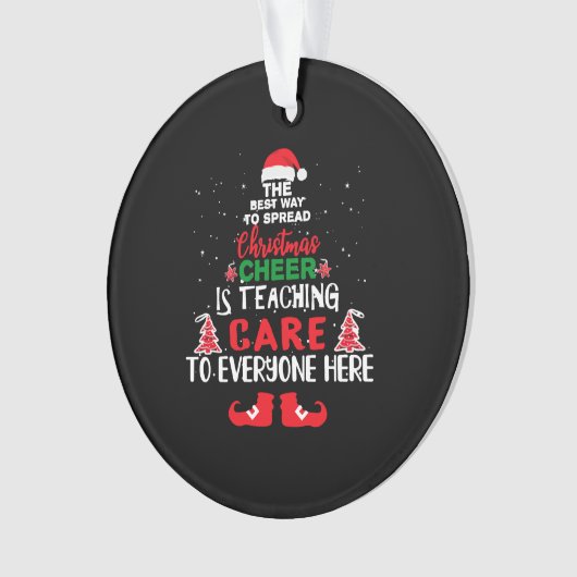 クリスマス気に先生おもしろい気に先生 オーナメント (正面)