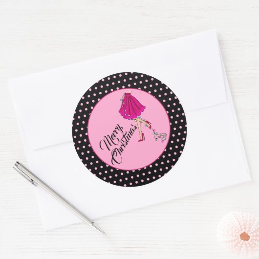 クリスマス気のあるそぶりをしたシール ラウンドシール (封筒)