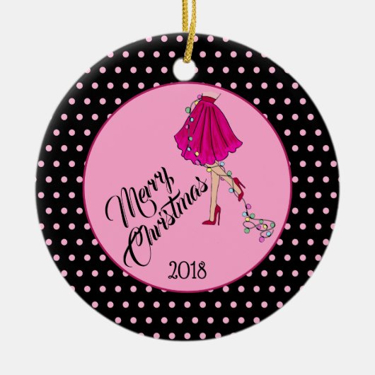 クリスマス気のあるそぶりをしたセラミックオーナメント セラミックオーナメント (正面)