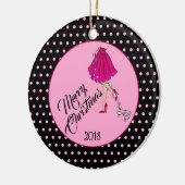 クリスマス気のあるそぶりをしたセラミックオーナメント セラミックオーナメント (左)