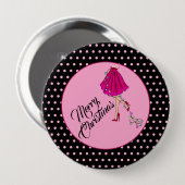 クリスマス気のあるそぶりをしたボタン 缶バッジ (正面&裏面)