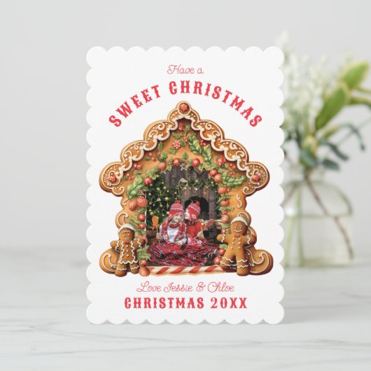 クリスマス気分が良い |ギンガーブレッドハウスの写真 シーズンカード (スタンド正面)
