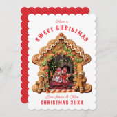 クリスマス気分が良い |ギンガーブレッドハウスの写真 シーズンカード (正面/裏面)