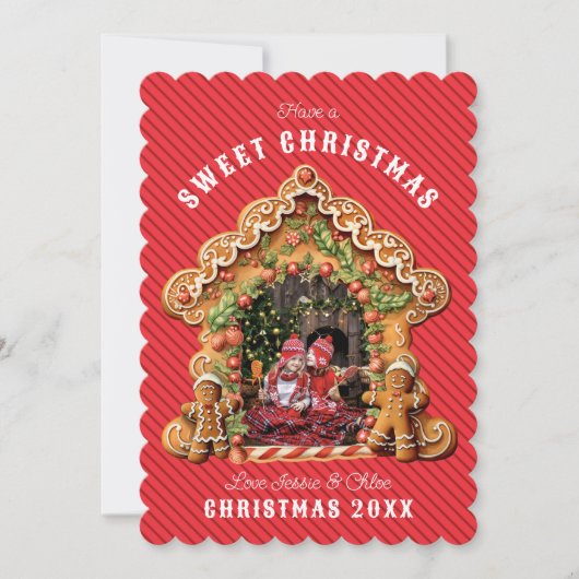 クリスマス気分が良い |ギンガーブレッドハウスの写真 シーズンカード (正面)
