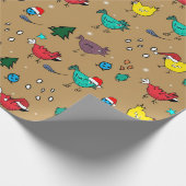 クリスマス気分のニワトリ#gold ラッピングペーパー (角)