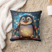 クリスマス気分のペンギン クッション (ブランケット)
